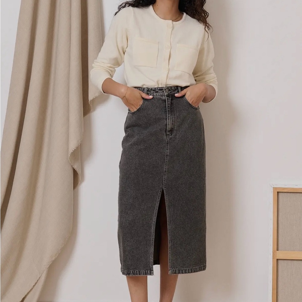 Women's Black Denim Skirt